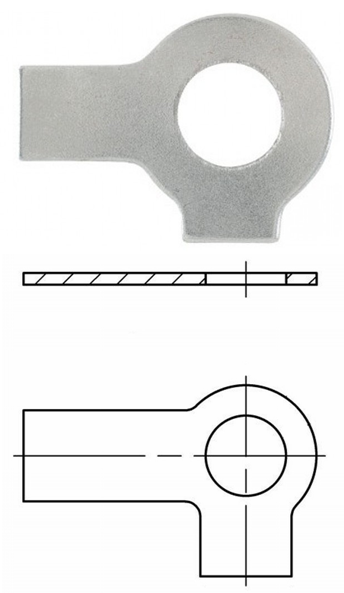 DIN 463 Шайба осигурителна с два издатъка INOX A2