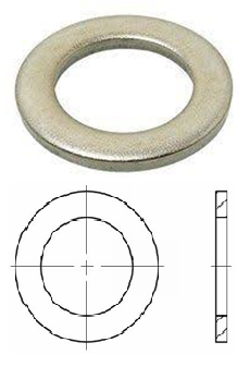 DIN 433 Подложна шайба за винт с цилиндрична глава INOX A2