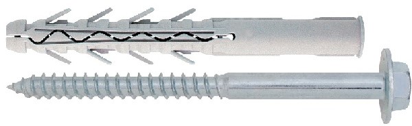 TUPP Двойноразтварящ дюбел с винт с шестостенна глава