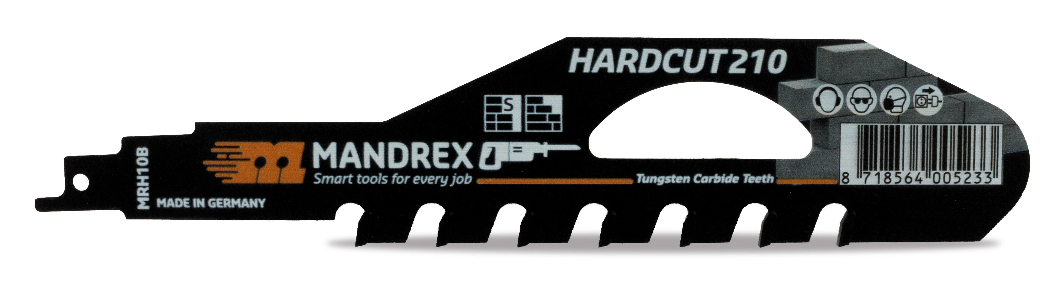 Нож профес. за прободен трион за тухла,гипсок.,камък HARDCUT 210mm