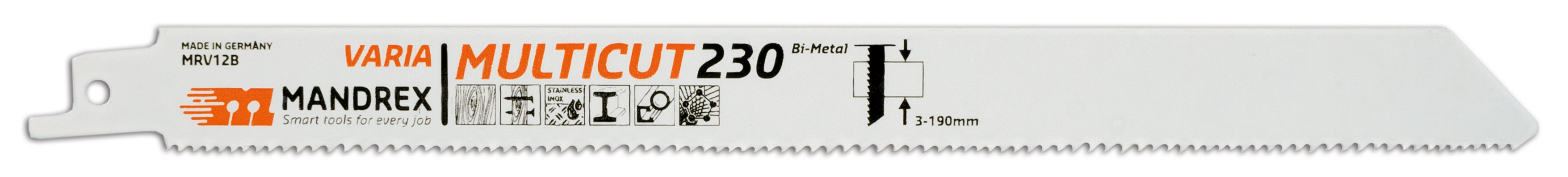 Нож ситни зъби за електр. ножовка, за дърво,тръби,профили MULTICUT VARIA  230x19x0.9