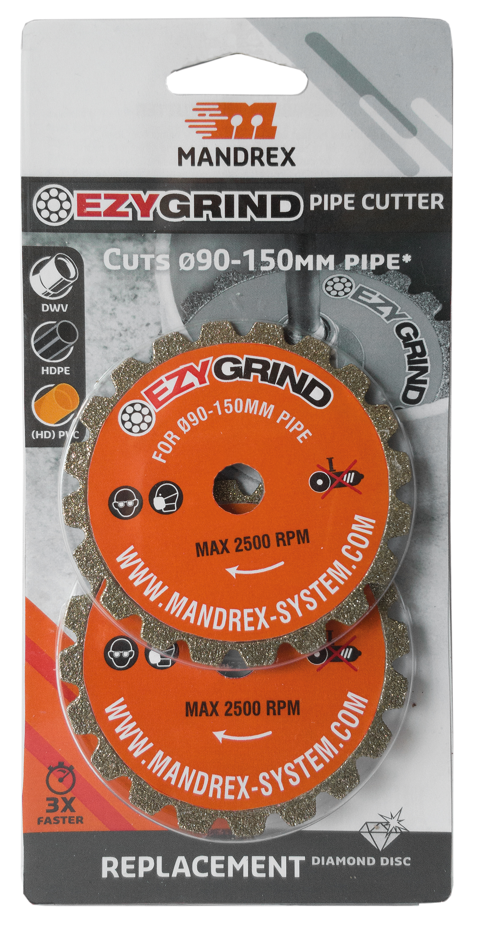 Резервни дискове за рязане на тръби с диамантено покритие EZYGRIND- 2бр 80mm